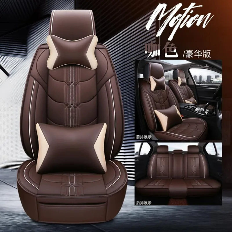 Deluxe Edition Высокое качество из искусственной кожи Чехол автокресла для Renault Clio/для Nissan March Micra K13 MK4 Характеристическая вязкость полимера(Передний+ задний) 5-сиденье Подушка для сидения - Название цвета: Deluxe Edition