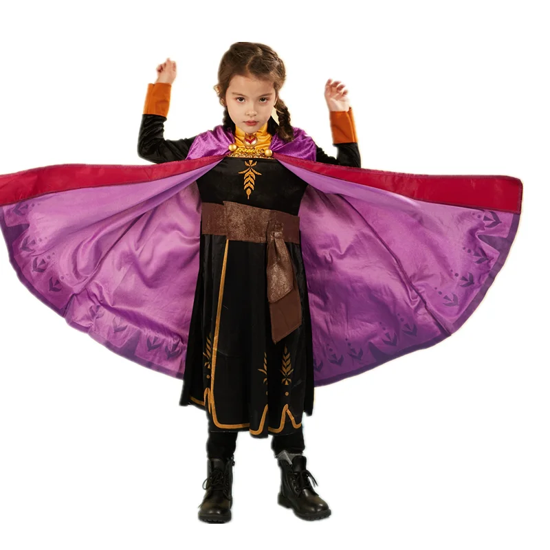 2020 г. Новое платье для девочек одежда комплект принцессы Эльзы и Анны