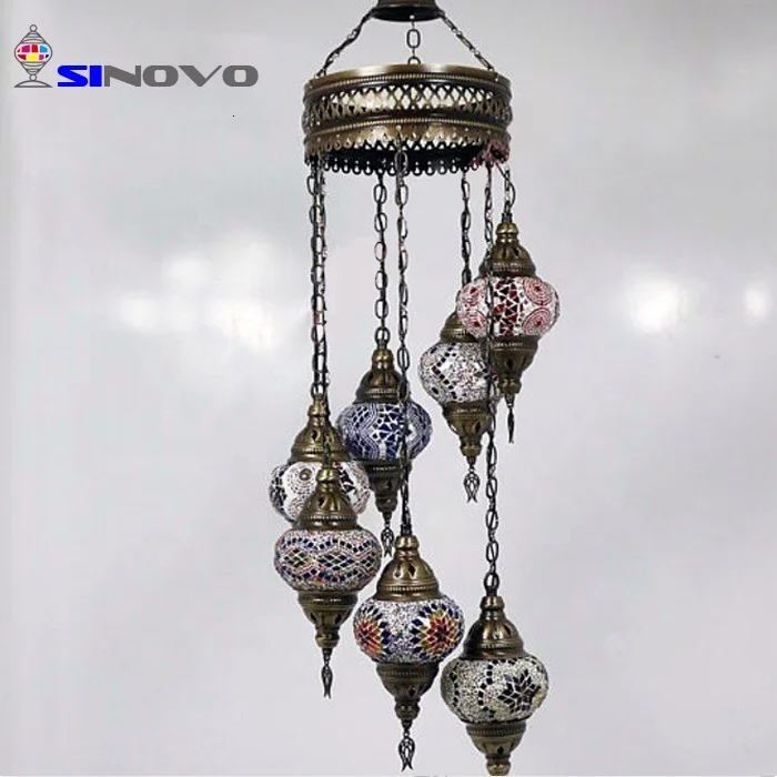 Турецкий стиль отель проект небольшой подвесной светильник стеклянная мозаика