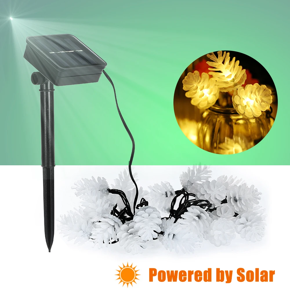 Солнечный светильник s солнечные лампы 8 режимов 19.7ft веревка сосновая шишка Форма