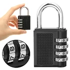 Сверхмощный кодовый замок с 4 циферблатами, кодовый замок для защиты от атмосферных воздействий, для улицы, спортзала, безопасный кодовый замок, черный