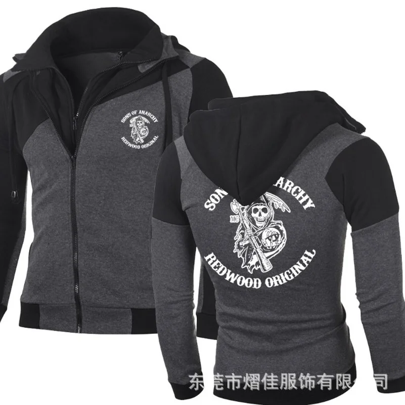 

NEW Spring Autumn Fashion for SONS Sweatshirt Casual Jacket Double Zipper Hoodie Cotton Cosplay Sweatshirts
