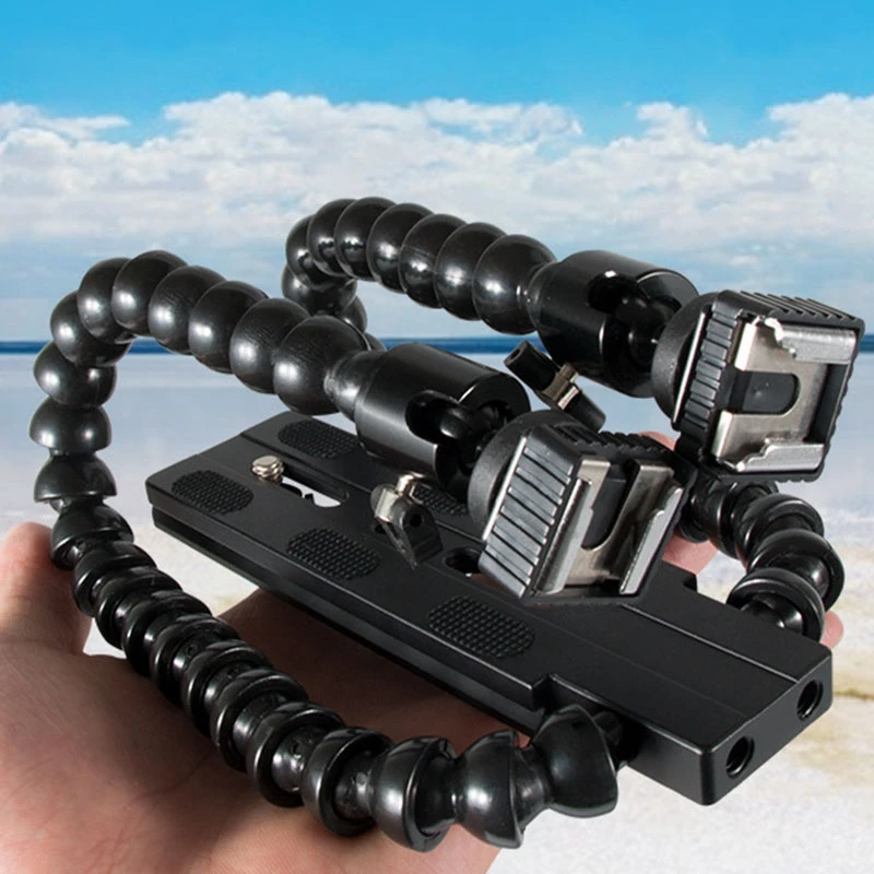 Новый гибкий двойной рычаг Горячий башмак флэш кронштейн держатель для Canon Nikon