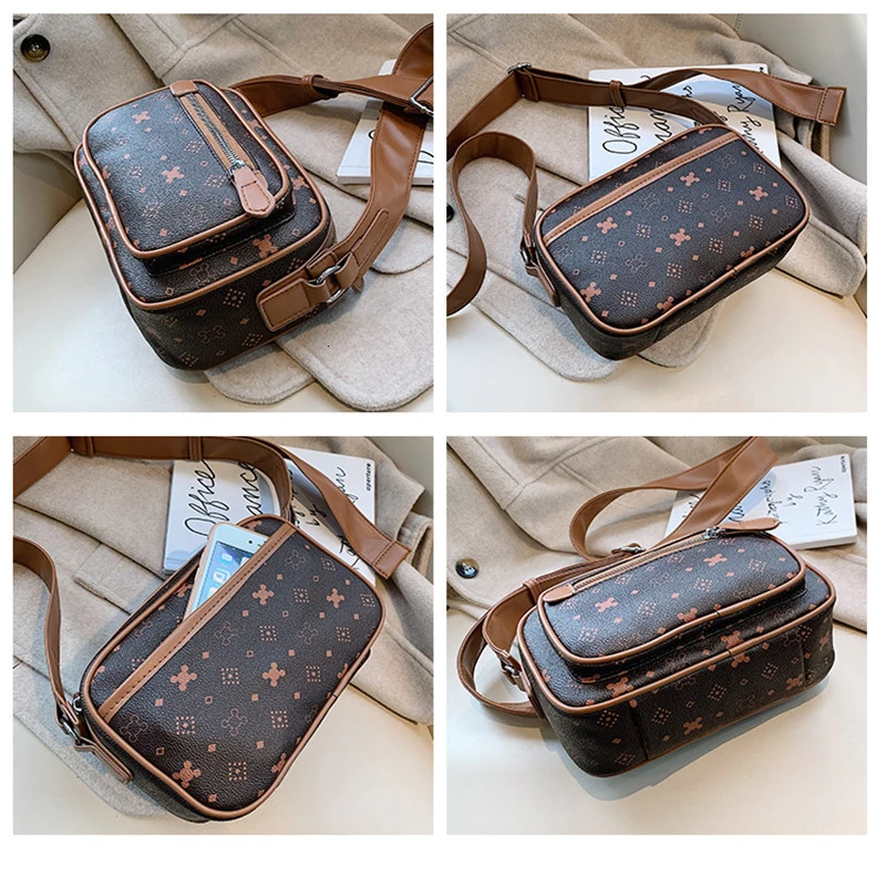 Модная женская сумка через плечо из искусственной кожи с принтом маленькая