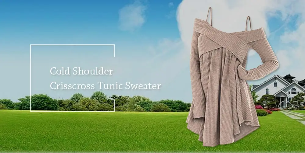Wipalo Открытое плечо Crisscross Tunic свитер Для женщин осень пуловер пикантные Повседневное Для женщин \ пиджаки вязаный детский комбинезон 2XL