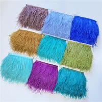 10meter colored ostrich feathers ribbon 8 10cm tape trimmings sewing costume ostrich feather trim fringe skirt clothes diy decor