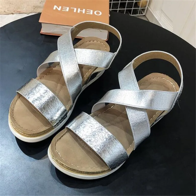

Open toe sandals women's summer new style flat large size women sandals casual fashion platform womens shoes slippers slides