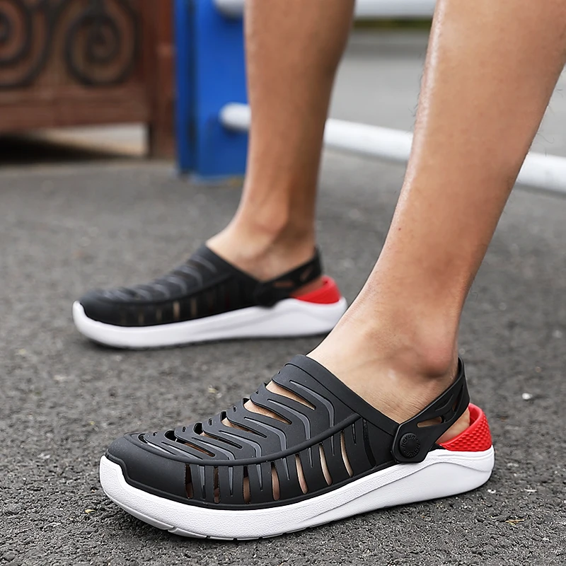 Летние Кроксы садовые легкие пляжные сандалии без шнуровки мужские повседневные