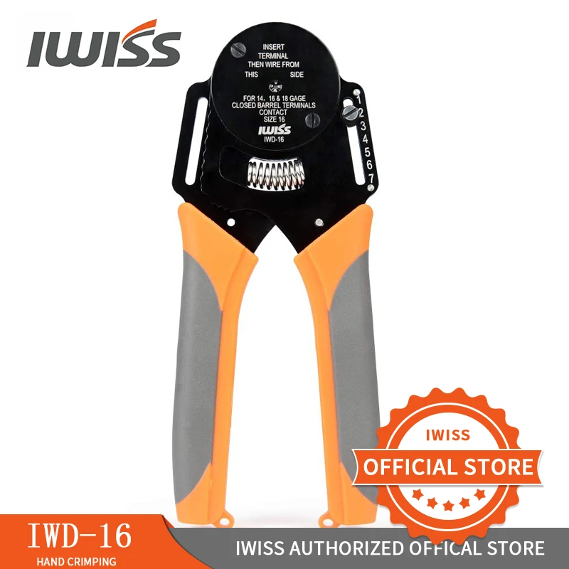 IWISS IWD-16 мини-Кримпер Piller 18/16/14 AWG ручной инструмент для коннекторов Deutsch DT DTM DTP
