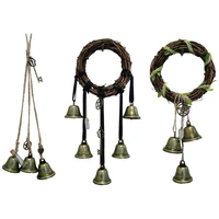 rattan ring witches bells handmade wall hanging decorative wind chime boho decor ornament door protection charm for porch garden
