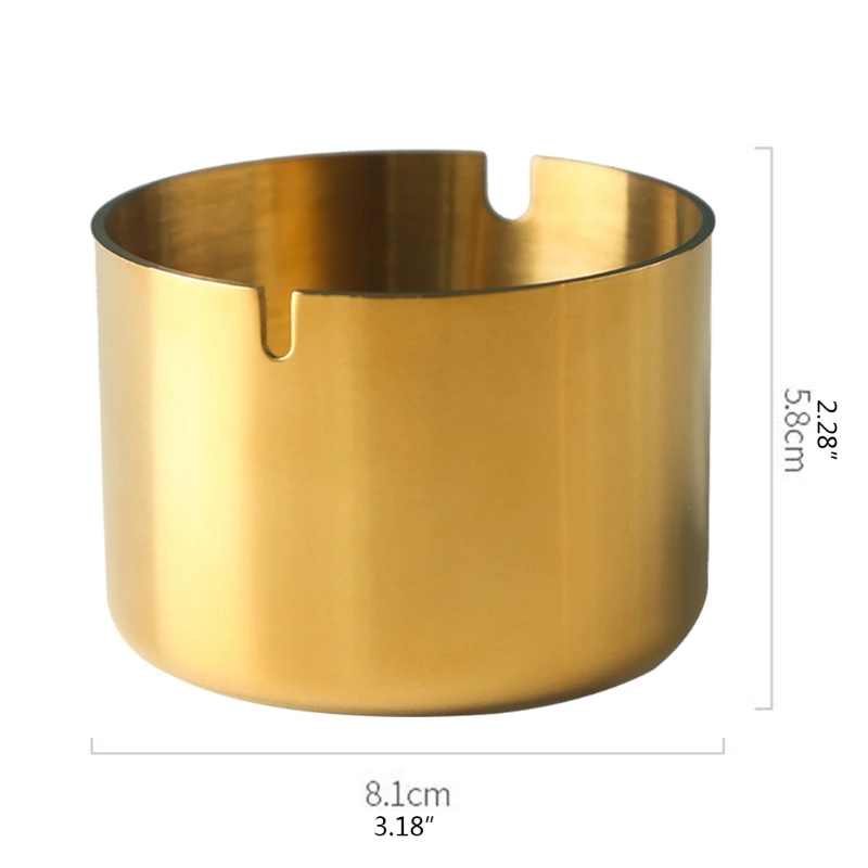 

Stainless Steel Ashtray Portable Round Cigarette Tray Holder for Home Office