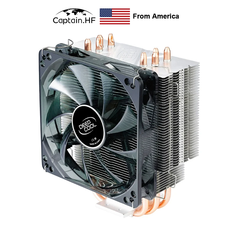 US Captain CPU кулер 4 тепловые трубки 120 мм PWM вентилятор для INTEL/AMD AM4 компьютера |