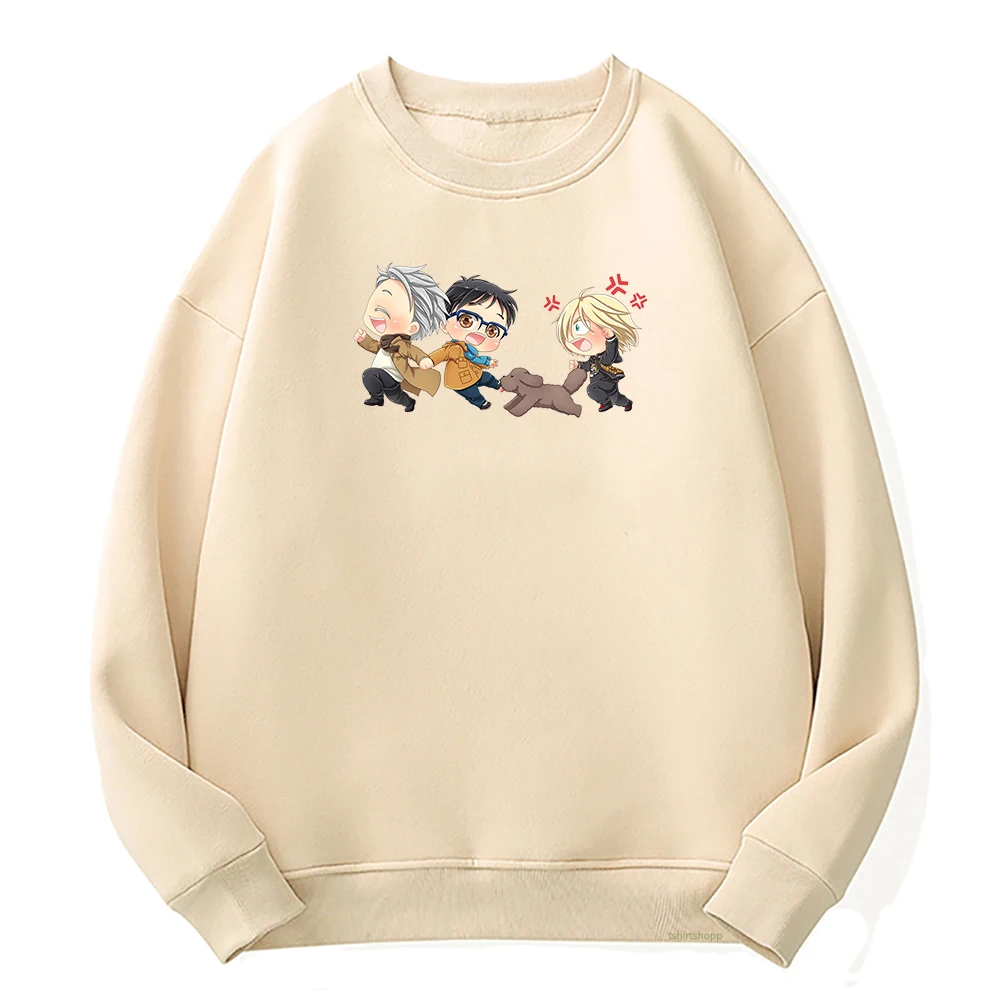 

Yuri on Ice Hoodie Women Anime Victor Oversized Hoodies Woman Harajuku Yuuri Yuri Hoody Fleece Crew Neck Pullovers Sweatshirts