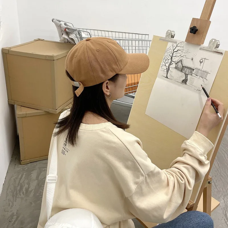 

Summer Korean version of the solid color cap female sunscreen wild letter embroidery patch baseball cap ins net red hat male