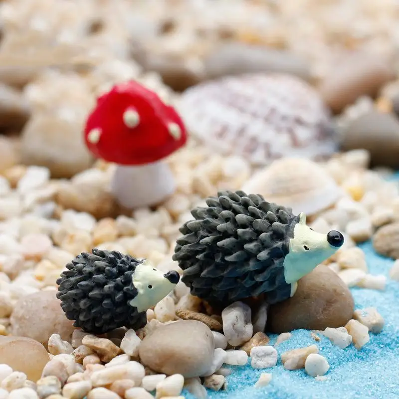 

3pcs Resin Animal Miniature Cute Hedgehog Micro Tiny Figurines For Garden Home Desk Ornaments Crafts Accessories Kids Toys Gift