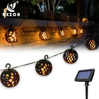 outdoor solar flame lantern string waterproof garden wall lamp suitable for indoor and courtyard gate party holiday decoration