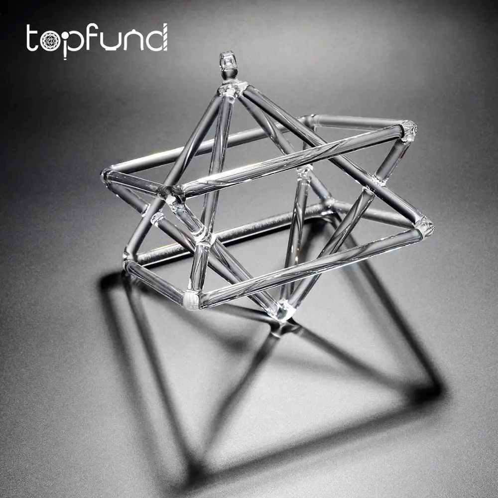 TOPFUND merkaba прозрачные кристаллические пирамиды для исцеления звука 5"