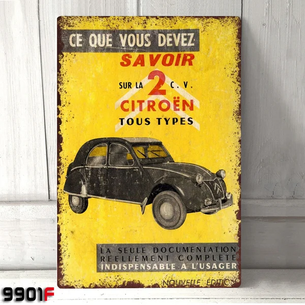 

Citroen 2CV Advert Vintage Metal Tin Sign Home Garage Man Cave Pub Bar Wall Decor Wall Poster(20cmx30cm) XIL40