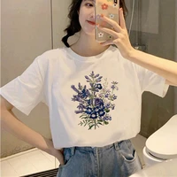 graphic tees tops beautiful flowers tshirts women funny t shirt white tops casual short camisetas mujer_t shirt