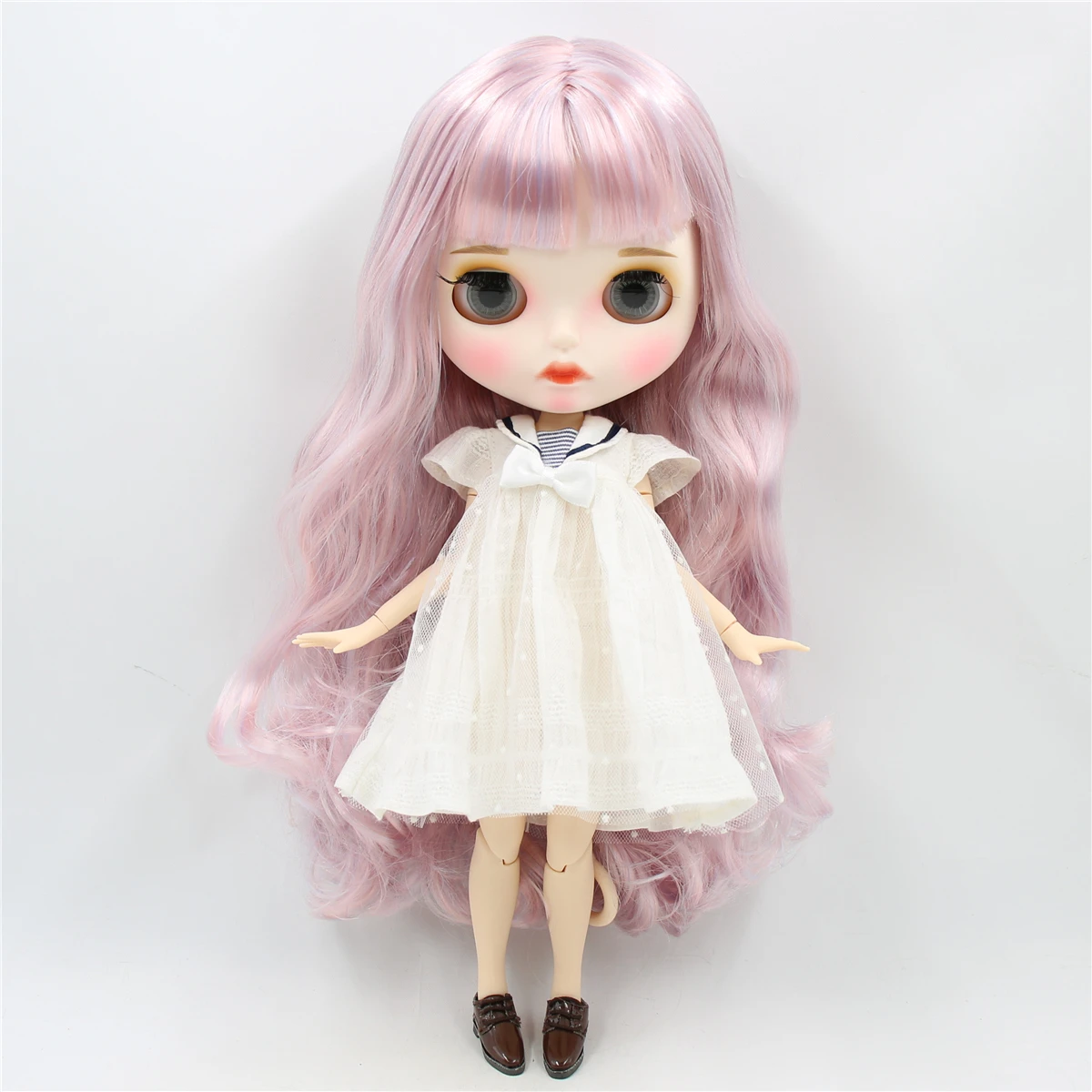 Ледяной DBS Blyth кукла 1/6 bjd белая кожа совместное тело матовое лицо резные губы с