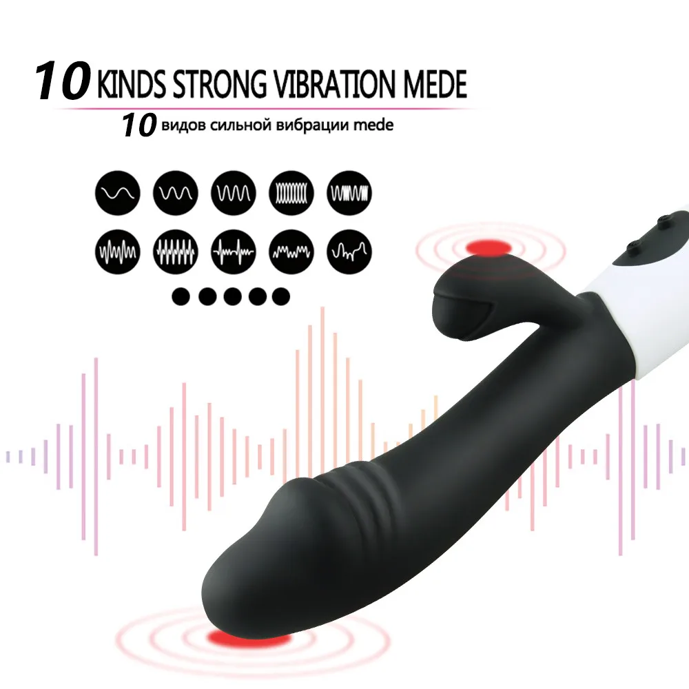 G Spot Dildo Rabbit Vibrator for Women 10 speeds Vagina Clitoris stimulator Dual Vibration Sex Toy adult sex products | Красота и