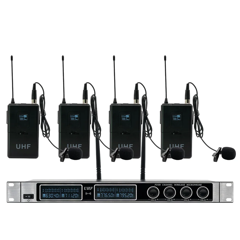 Профессиональная Беспроводная микрофонная система UHF 4 ручной микрофон для