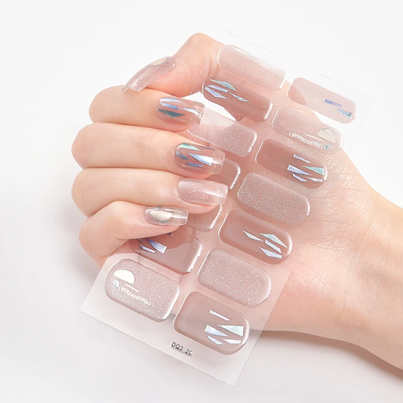 Solid And Patterned Nails Self Adhesive Nail Sticker Women Salon Self Adhesive Designed Nail Tape Nails Sticker Designer Shiny