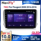 6G + 128G Android 10 QLED 4G LTE автомобильный dvd-плеер радио мультимедиа авторадио Стерео GPS навигация для Peugeot 208 2008 2014-2018