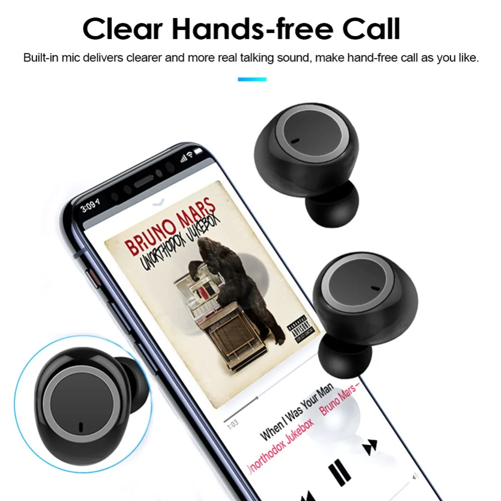 

TWS Bluetooth 5.0 Wireless Earphones HiFi Noise Reduction Stereo High Quality In-ear Headphones Sport Headset Touch Control