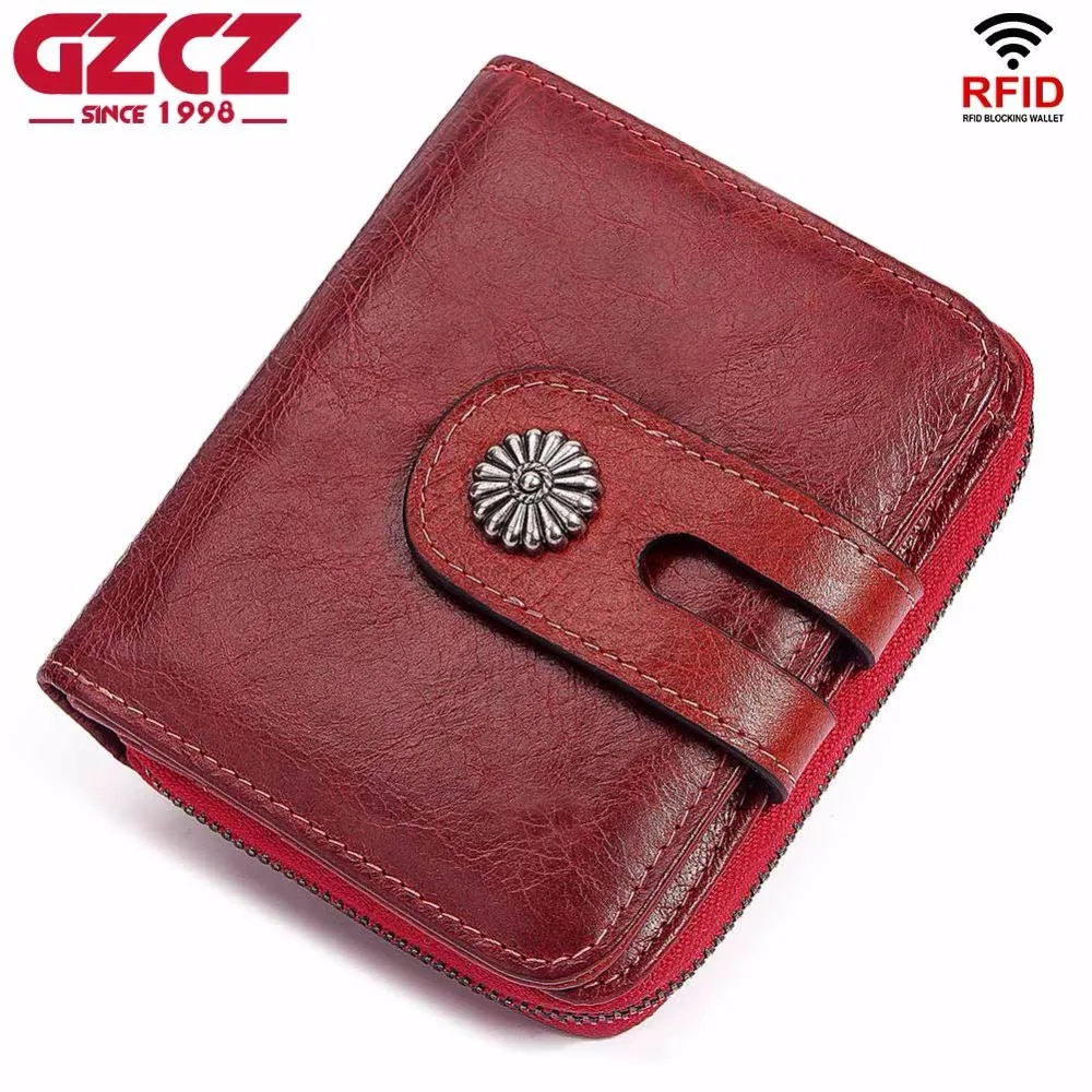 Женский кошелек GZCZ 2019 женский из натуральной кожи короткий с радиочастотной