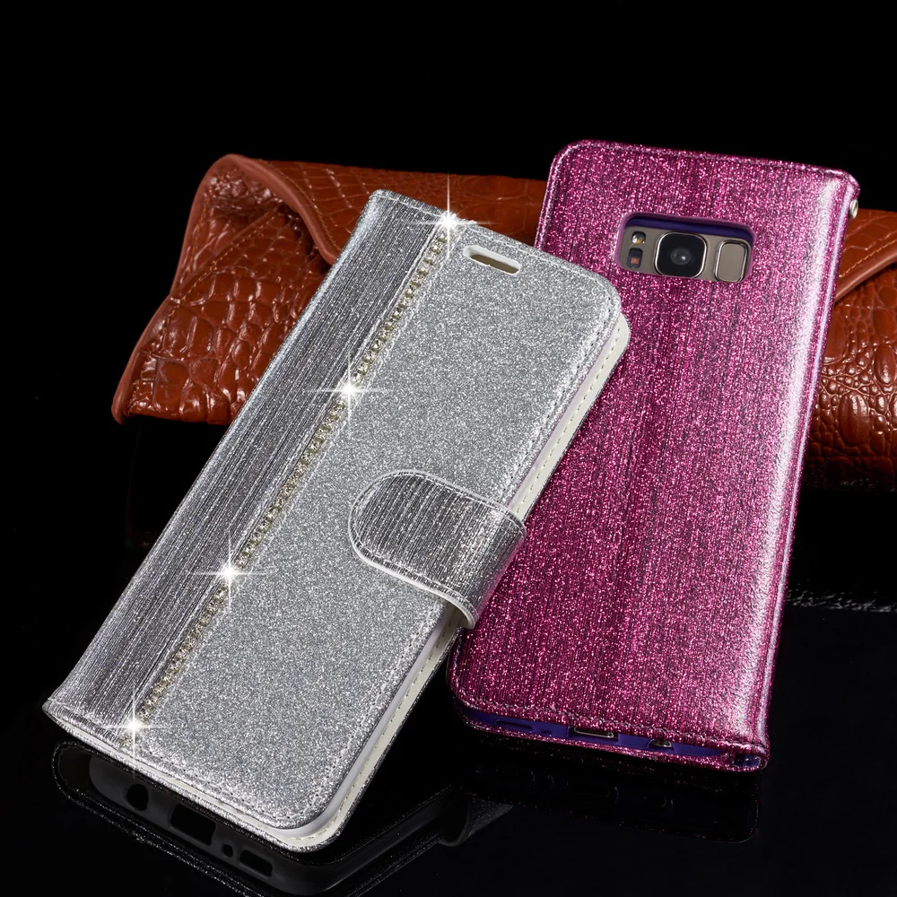 Чехол-книжка с бриллиантами для Samsung Galaxy S10 S10E S9 S8 Plus S7 Edge S20 | Мобильные телефоны и