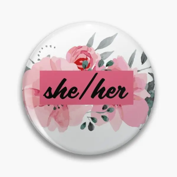 

Pronouns She Her Customizable Soft Button Pin Funny Collar Fashion Lapel Pin Women Creative Cute Jewelry Cartoon Hat Brooch