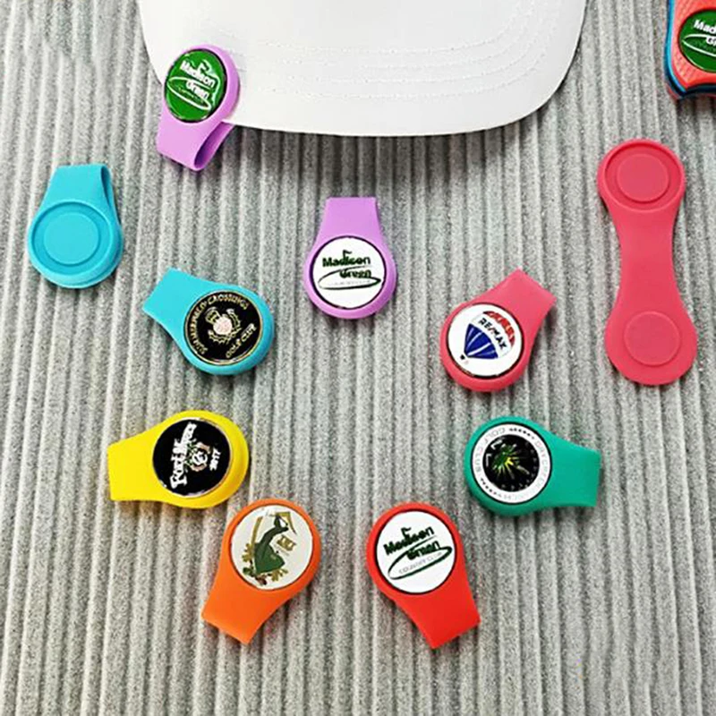 

New Practical Silicone Golf Cap Clip Ball Marker Bracket With Strong Magnetic Adsorption Pocket Edge Belt Clothing Gift Golf Acc