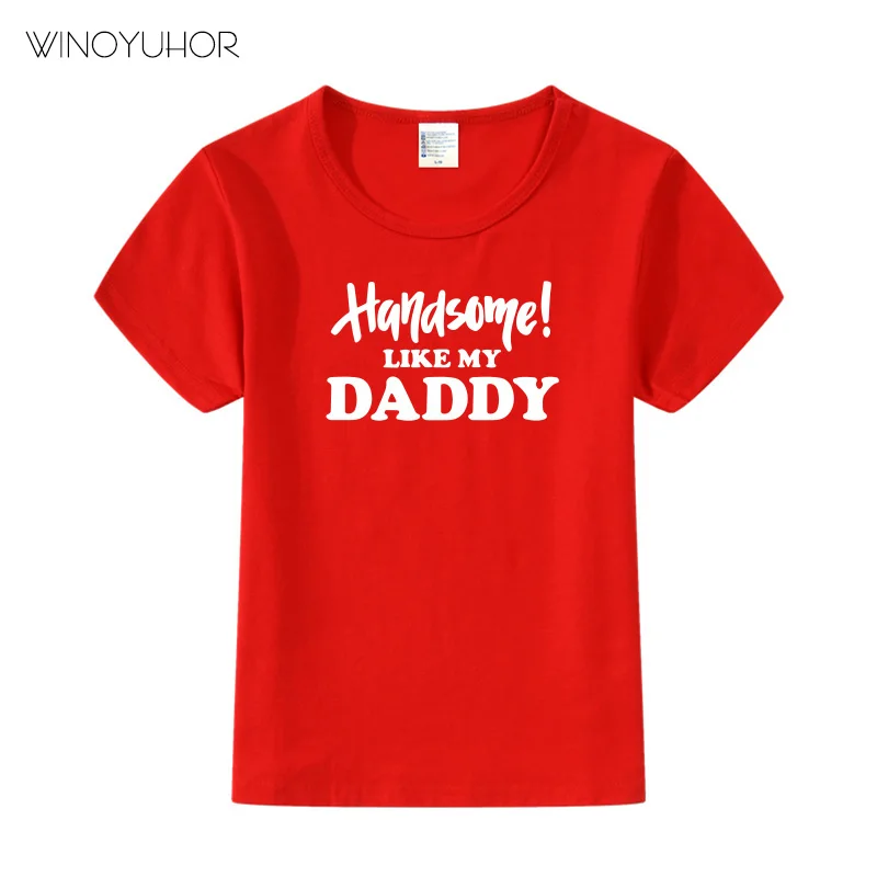 Забавная детская футболка красивая как мой папа с буквенным принтом для