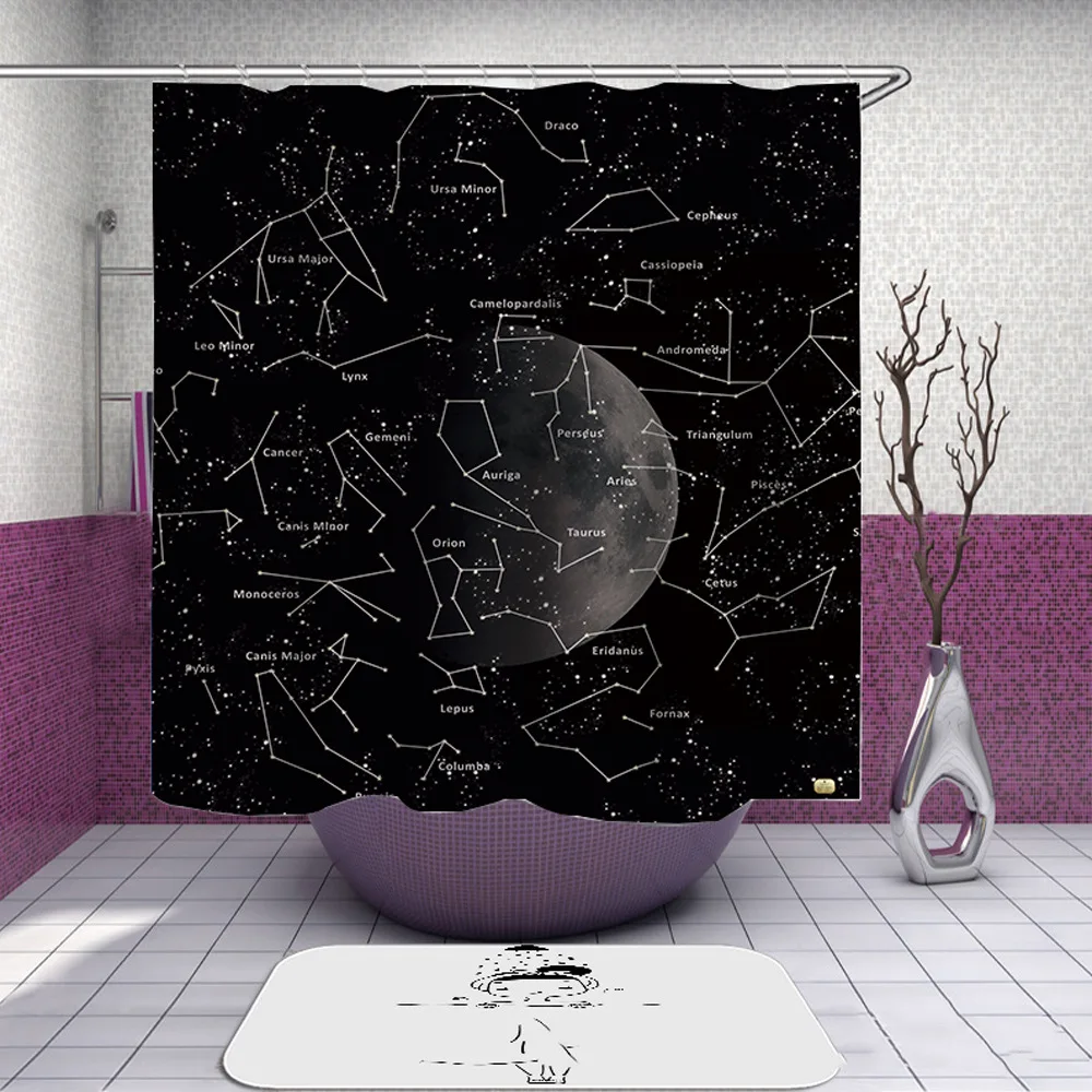 Лидер продаж набор для ванной комнаты с 3D-принтом и надписью занавеской душа