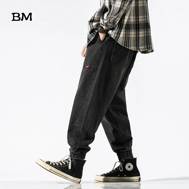 Модные мужские синие джинсы большого размера брюки 5XL корейский стиль хип-хоп