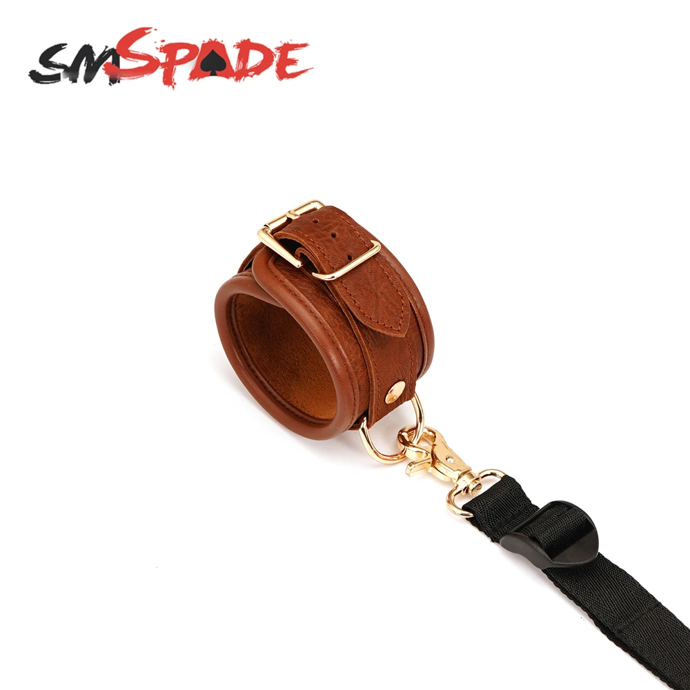 SMSPADE БДСМ кожаный бондаж секс игрушки для пар искусственные наручники + манжеты и