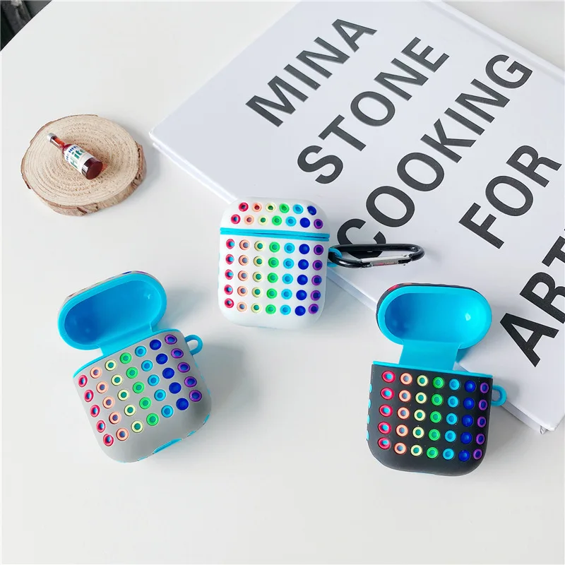 

For Airpods Case,Colorful Rainbow Case For Airpods 1/2 Case,Soft Silicone Earphone Headphone Cover For Apple Airpods Case