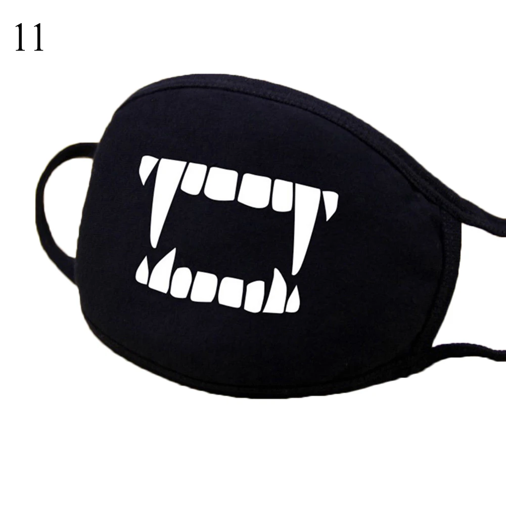 

Autumn Fashion Warm Face Mask 12 Style mascarilla Teeth Pattern Cartoon Mouth Masks Cotton Windproof Mouth Face Anime Mask