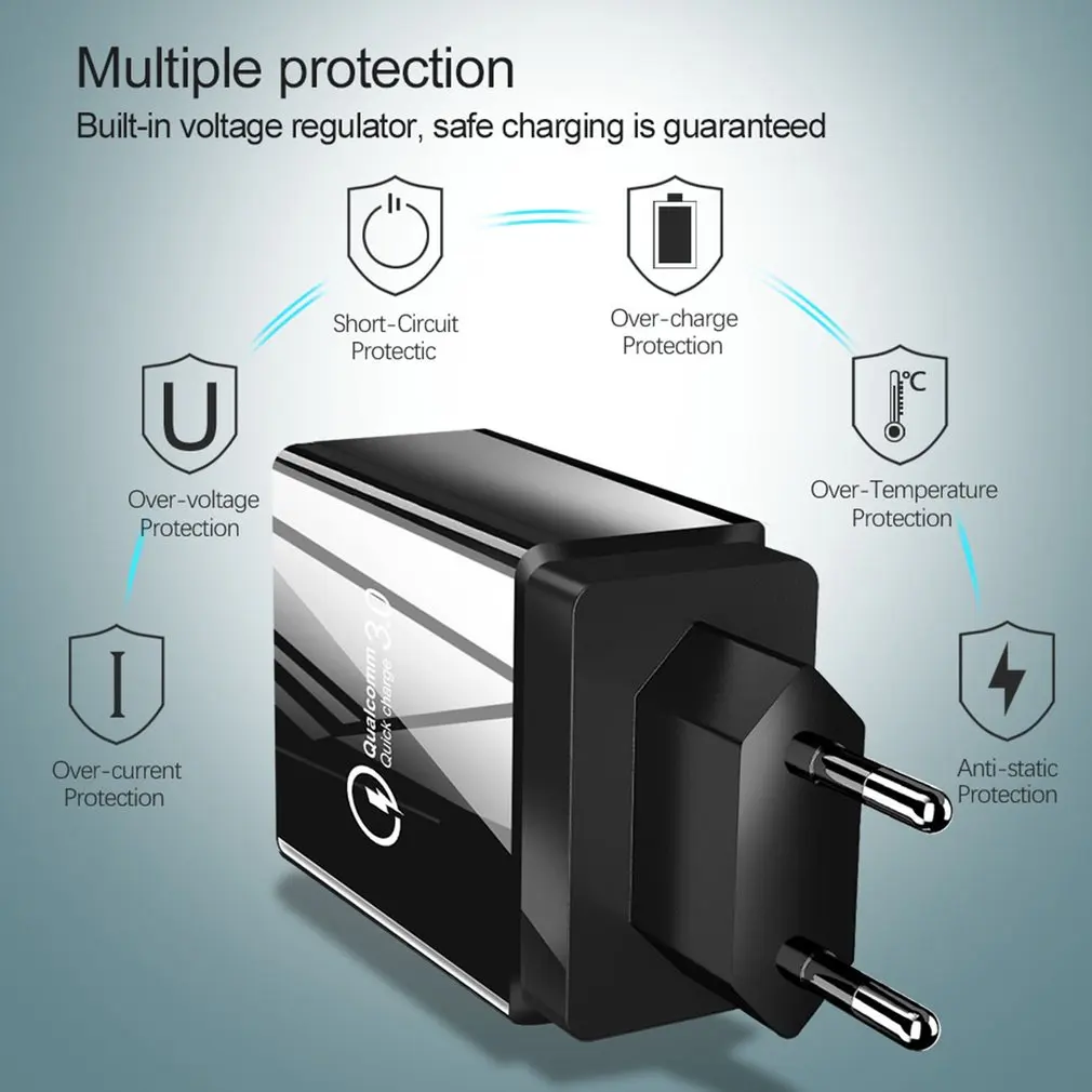 4 USB мульти порта Быстрая быстрая зарядка QC 3 0 usb-хаб настенное зарядное устройство