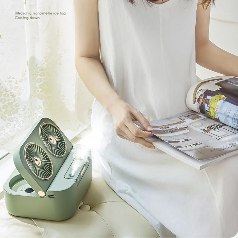 Персональный USB вентилятор водяного охлаждения с двойной головкой очень тихая