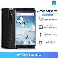vernee active v1 smartphone 5 5 4gb 64gb mt6757 octa core android 13 0mp 4200mah nfc ip68 4g lte waterproof rugged mobile phone