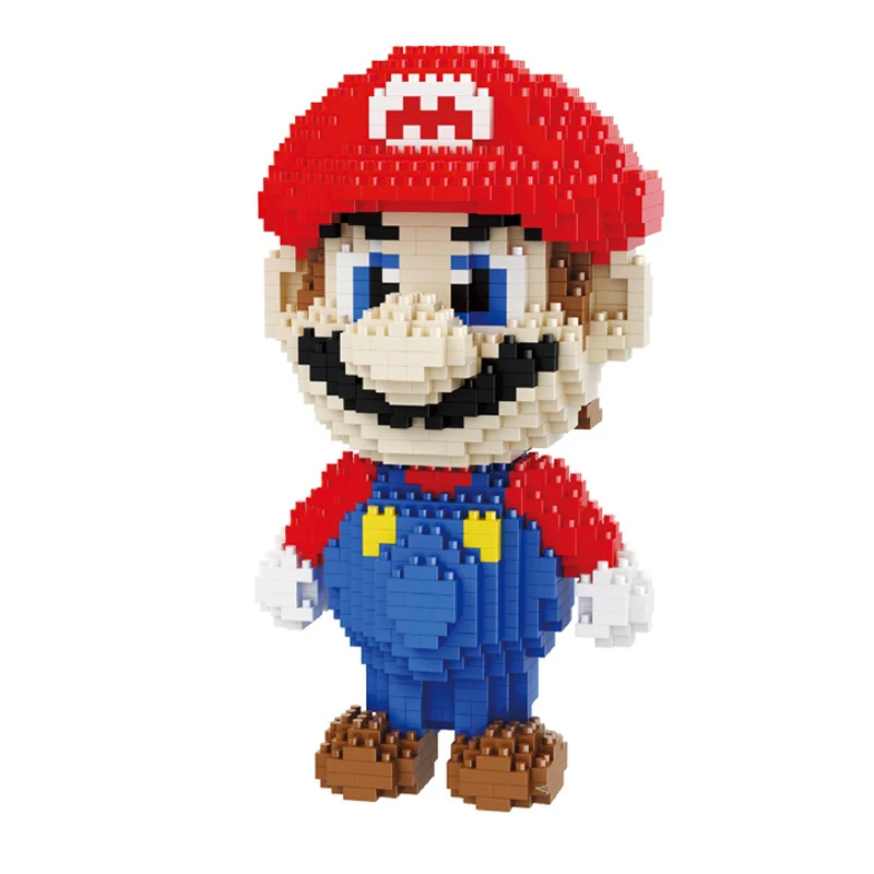 

The Video Game Super Mario Red 3D Model 1350pcs DIY Diamond Mini Small Blocks Bricks Building Toy for Children no Box