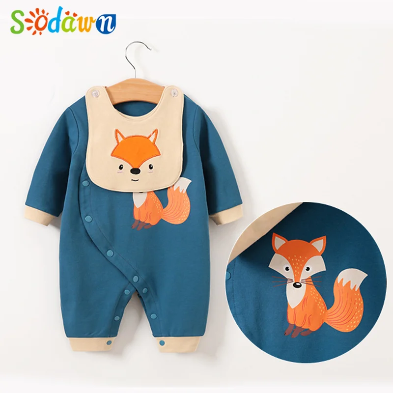 

Sodawn Spring Autumn Boy Clothes Baby Girl Clothes Jumpsuit For Kids Animal Print Romper For Newborns