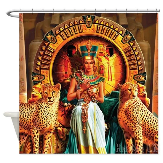 

Queen Cleopatra Shower Curtain Waterproof Fabric Bathroom Partition Accessories
