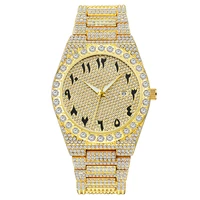 hip hop men diamond brand watchea fashion alloy band golden simple luxury business date quartz watch montres de marque de luxe