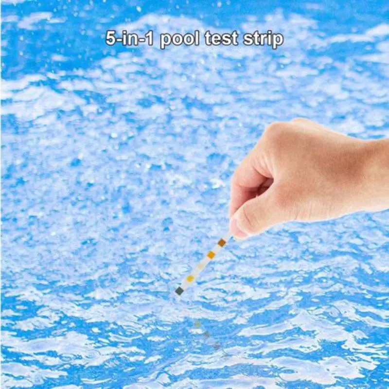 2 Sets 5In1 Swimming Pool Water Test Strips Chlorine Alkalinity PH Level For Total Hardness Value | Дом и сад