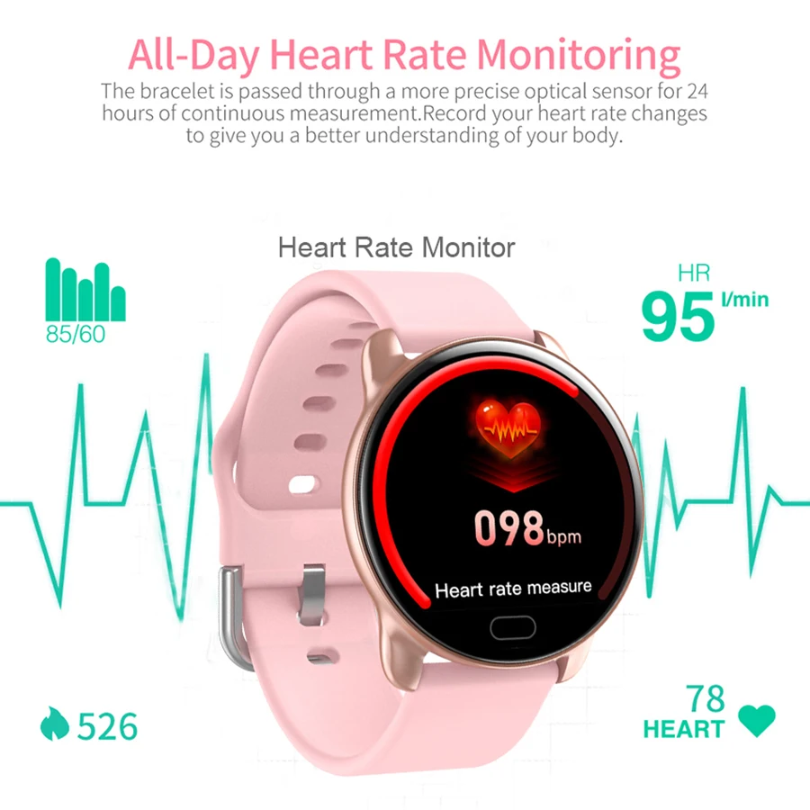 Biaze BL9 Women Smart Watch 1.22“Round Display Heart Rate Blood Pressure Monitor Fitness Tracker For iOS Android Smartwatch |