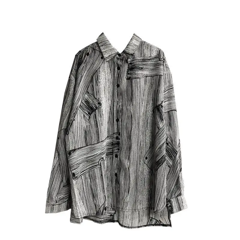 Новинка Весна 2021 японская модная винтажная рубашка для мужчин свободная