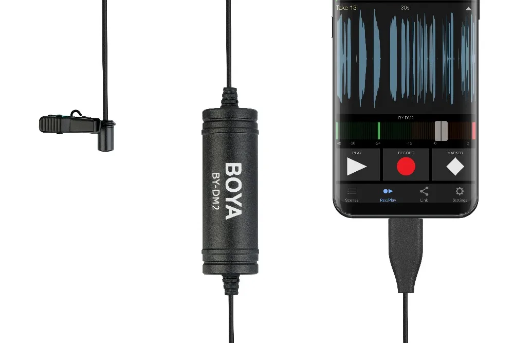 BOYA BY DM2 цифровой петличный микрофон с интерфейсом Type C для Android Huawei|Аксессуары